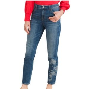 🆕 Chico’s So Slimming Floral Girlfriend Ankle Jeans *NWT* sz. 18P